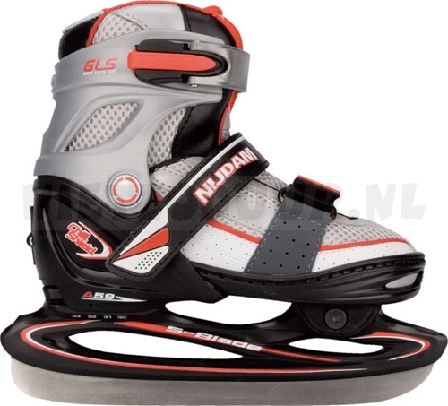 Nijdam 3160 ijshockey schaatsen verstelbaar 30-33 zwart/rood