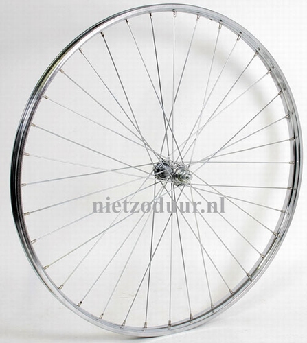 Voorwiel 28 x 1 5/8 x 1 3/8 chroom velg