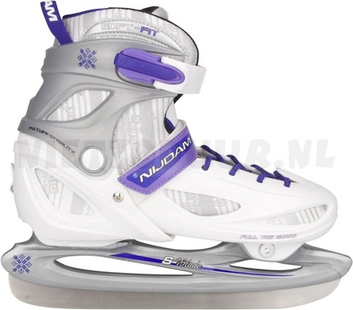 Nijdam 3080 kunstschaatsen verstelbaar 30 - 33 wit/paars
