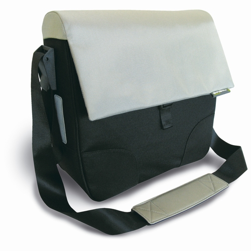 Basil enkel preston officebag grijs/lichtgroen