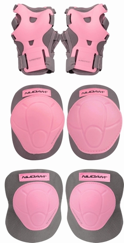 Junior beschermsetje pols, knie, elleboog maat S roze