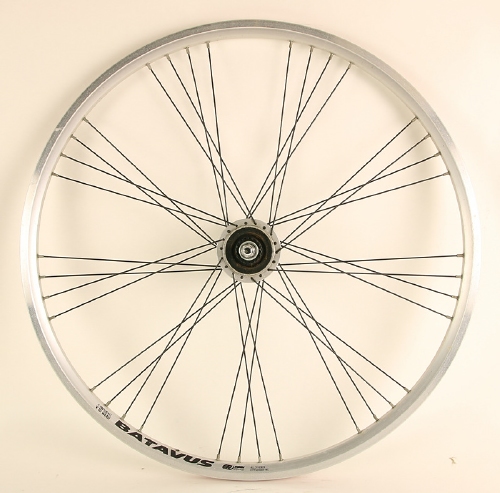 Voorwiel 28 inch blanke velg zwarte spaken rollerbrake