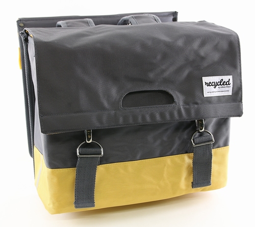 Urban Proof dubbele fietstas 40 liter grijs/geel