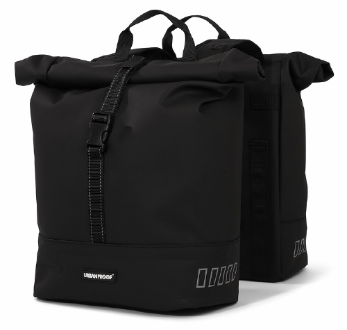 Urban proof dubbele fietstas rolltop zwart 38 liter