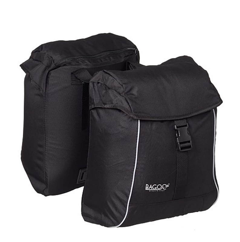 Bagoo dubbele fietstas lichtgewicht zwart 34 liter