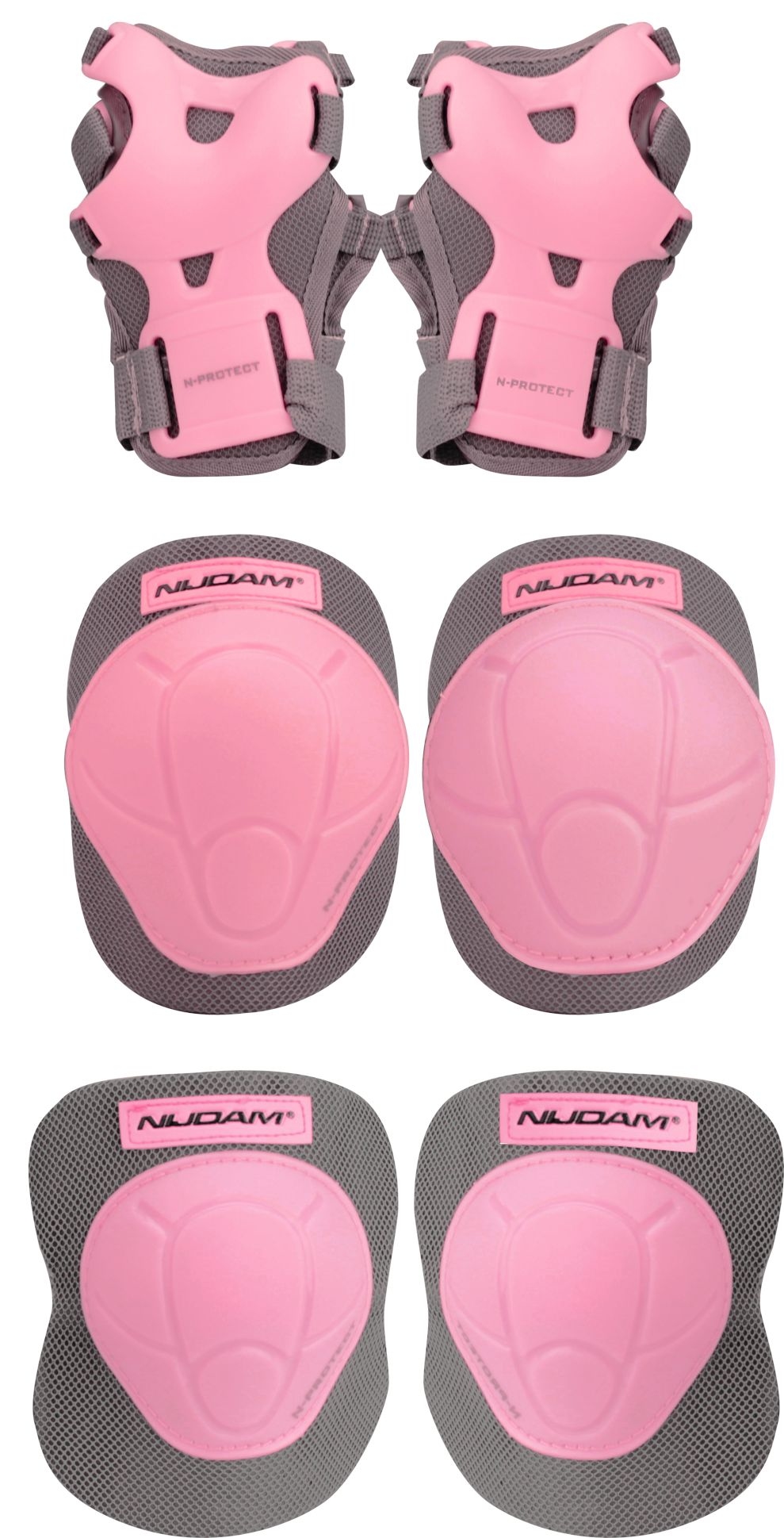 Junior beschermsetje pols, knie, elleboog maat L roze