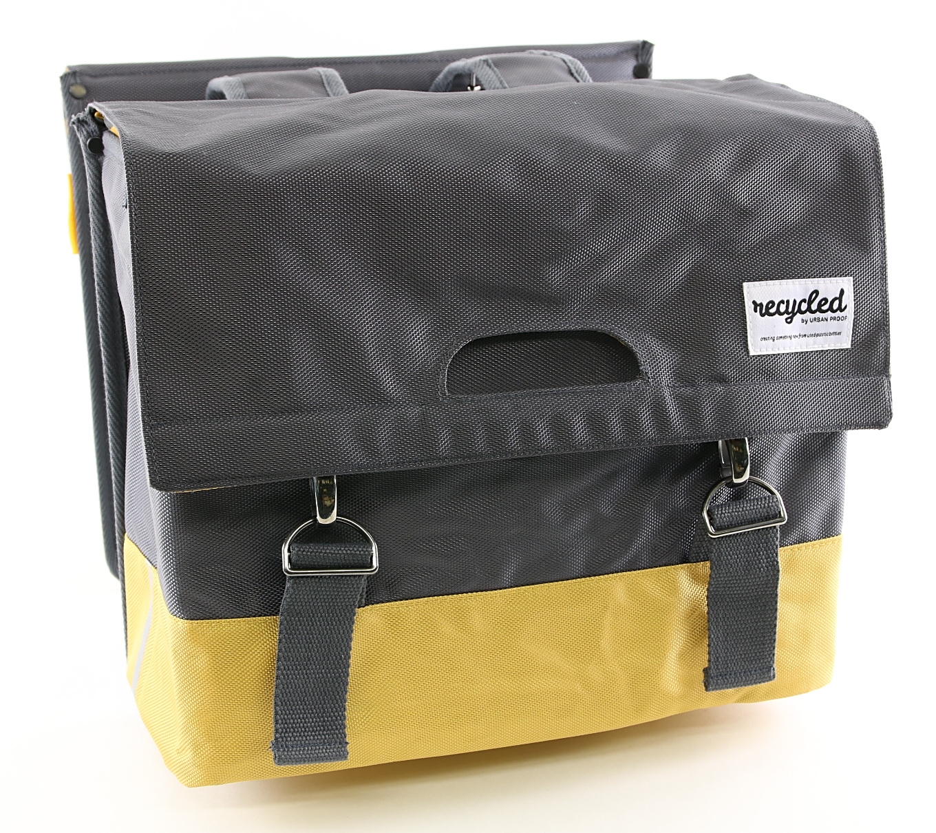 Urban Proof dubbele fietstas 40 liter grijs/geel