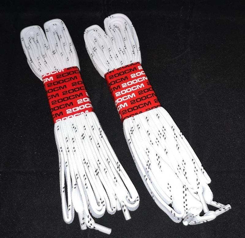Veters plat wit/zwart nylon 200 cm per paar