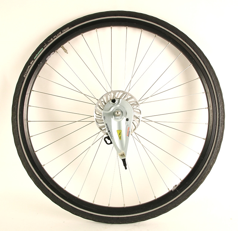 Voorwiel 28 x 1 5/8 x 1 3/8 zwart aluminium met rollerbrake