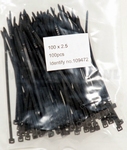 Kabelbinders 100 x 2,5 mm zwart