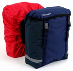 Domestic 2 voortassen blauw met regenhoes