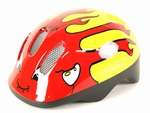 Fiets / skatehelm rood / geel maat 52 - 56 cm