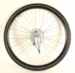 Voorwiel 28 x 1 5/8 x 1 3/8 zwart aluminium met rollerbrake