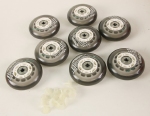 Skeeler wielen 76 mm 78A per 8 stuks inclusief lagers.