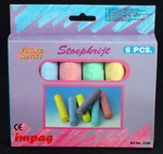Stoepkrijt 6 stuks verschillende kleuren