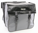 Falkx dubbele fietstas bisonyl zwart-grijs