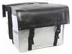 Bagoo dubbele fietstas bisonyl zwart / zilver 58 liter