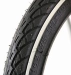 Buitenband 16 inch zwart met witte lijn