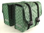 Dubbele fietstas 40 liter waterafstotend polyester groen